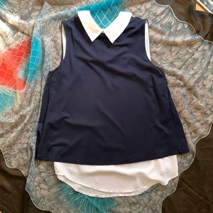 Spring/summer sleeveless 2 layer flowy blouse